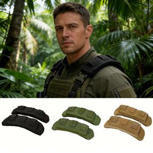 전술 배낭 조끼 어깨 패드 2PC 컴포트 쿠션(FCPC JPC 캐리어용 나일론 메쉬 포함) MOLLE 하이킹 사냥 스트랩 패드