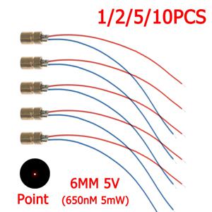 1-10개 레이저 포인터 다이오드 650nm 5mW 레드 도트 레이저 다이오드 모듈 5V 포인터 사이트 구리 헤드 산업용 등급