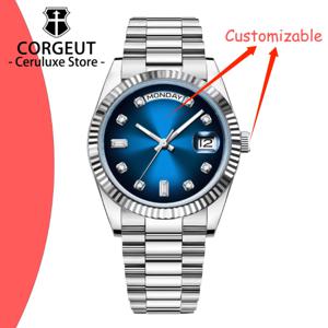 커스텀 로고 36/39MM NH36 오토매틱 기계식 남성용 시계, 사파이어 럭셔리 스틸 케이스 방수, 남성 시계 신제품