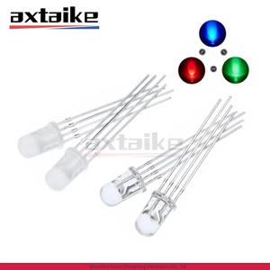 20PCS 5mm RGB LED 공통 음극/공통 양극 삼색 발광 다이오드 F5 확산형 하이라이트 풀 컬러 레드 그린 블루 4핀