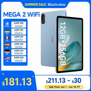 블랙뷰 메가 2 와이파이 태블릿 PC 12인치 2K FHD+ 디스플레이 유니소크 T615 12GB 램 256GB 롬 9000mAh 배터리 16MP 안드로이드 15 태블릿