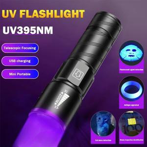 BALDR 자외선 395nm 방수 UV 손전등 자외선 미니 UV 램프 손톱 용 휴대용 토치 감지기 블랙 라이트 램프