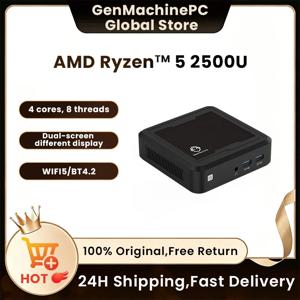 미니 PC 게이밍 미니 PC DDR4 RAM WiFi 5 BT5.2 컴팩트 & 이상적인 PC 게이머용 Genmachine 미니 PC 윈도우 11 AMD 라이젠 ™   5 2500U 2.0-3.6G