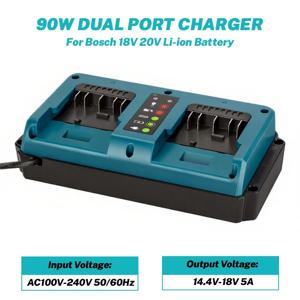 보쉬 듀얼 포트 교체용 충전기 보쉬 18V 20V 리튬이온 배터리 고속 충전기 EU/US/UK/AU 플러그 충전 도구
