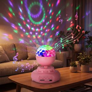 블루투스 스피커 무대 조명 RGB 7가지 조명 효과 360 °   회전형 스테레오 사운드 홈 파티 야외 KTV 바룸 장식용