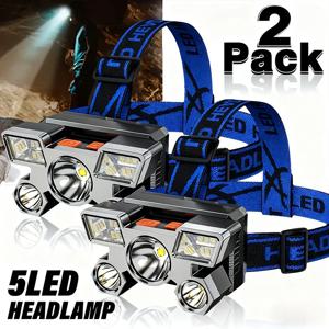 강력한 충전식 헤드 플래시라이트 낚시용 LED 헤드램프 나이트코어 캠핑 헤드라이트 사냥용 토치 하이킹 전조등