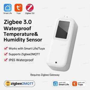 Zigbee 스마트 온도계 습도계 IP65 방수 LCD 온도 습도 센서 Alexa Google Home TUYA Z2M과 호환 가능