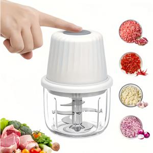 무선 전기 푸드 초퍼, 350ml 미니 프로세서, 304 스테인리스 스틸 칼날 및 분리판 포함, 마늘, 고기, 채소용
