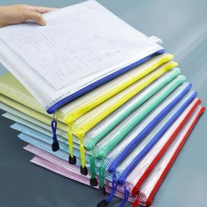 5Pcs A4/A5/A6 메쉬 지퍼 주머니 문서 가방 방수 지퍼 파일 폴더 연필 케이스 보관 가방 학교 사무용품
