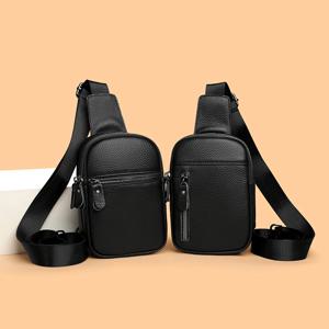 남성 패셔너블 가죽 체스트백 2025 신상 싱글 숄더 슬랜트 크로스백 소가죽 중년 남성 체스트백