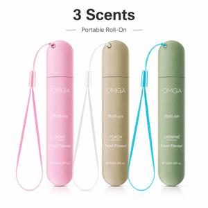 3개 휴대용 롤온 향수 세트 16ml 여성용 프레쉬 바디 향수 여행용 사이즈 오래 지속되는 향 로즈 피치 자스민