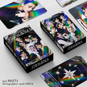 30개/세트 아이돌 SKZOO 스트레이 키즈 신규 시리즈 스테이 위드 유어 윙스 플래시 카드 로모 카드 펠릭스 현진 지성 우진 찬 팬 선물