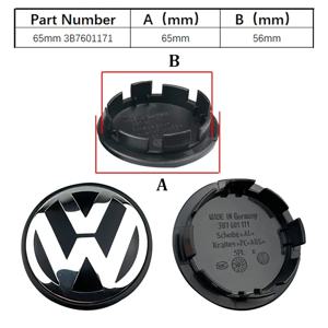휠 센터 허브 캡 4개 56mm 65mm 푸조 폭스바겐 GTI 시로코 폴로 T5 파사트 B6 골프 티구안 제타 T-ROC 3B7601171 1J0601171 용
