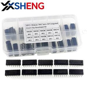 50PCS 74HC00 74HC02 74HC04 74HC08 74HC14 74HC32 74HC74 74HC86 74HC125 74HC132 DIP IC 전자 부품 모듬 키트 박스 세트