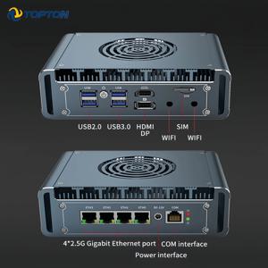 탑톤 메탈 방화벽 라우터 인텔 i3 1215U i7 13620H 8505 4x2.5G LAN i226-V DDR4 NVMe 프록스믹스 OPNsense pfSense 미니 PC 서버