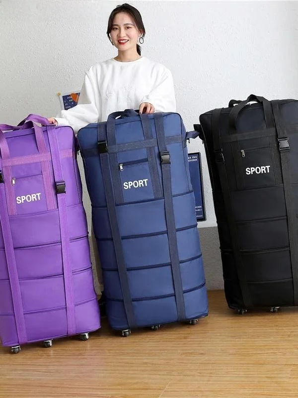 대용량 유니버셜 휠 여행 가방, 항공 여행용, 접이식, 해외 유학 및 비행기 이동용 캐리어 가방