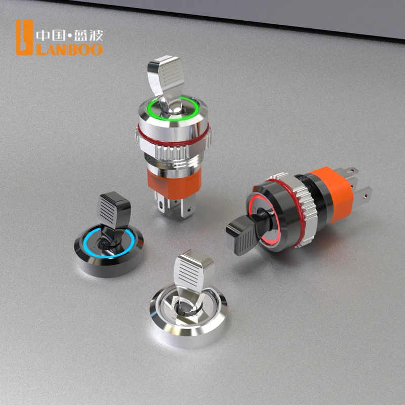LANBOO 16mm 산업용 토글 스위치 1NO1NC 15A 2/3단 기어 차량 개조용, 두 가지 케이싱 옵션 제공
