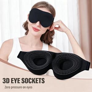 1pc 3D 컨투어형 수면 마스크 측면 수면을 위한 빛 차단 아이 커버 눕거나 측면으로 자는 사람들을 위한 부드럽고 통기성이 좋은 아이패치