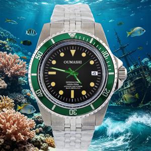 럭셔리 39.5mm 다이버 레트로 시계 사파이어 크리스탈 또는 아크릴 글래스 남성용 시계 중국산 NH35 오토매틱 빈티지 시계