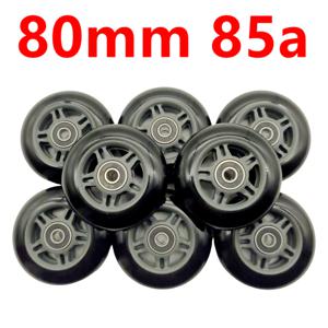 무료 배송 블랙 휠 롤러 스케이트 휠 인라인 휠 80mm 85A 8개/세트
