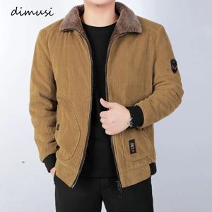 DIMUSI 남성용 겨울 보머 재킷, 코듀로이 코튼 따뜻한 패딩 코트, 캐주얼 외투, 보온 재킷, 남성 의류, 패션