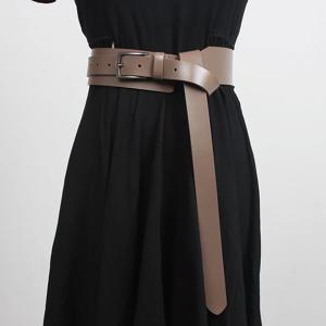 여성 활주로 패션 정품 가죽 Cummerbunds 여성 빈티지 드레스 코르셋 허리띠 벨트 장식 와이드 벨트 R3369