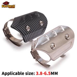범용 오토바이 배기관 열 실드 탄소 섬유 커버 단열 Anti-Scald 머플러 보호대 3.8mm ~ 4.5mm