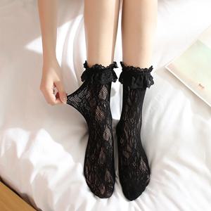섹시한 레이스 메쉬 Fishnet 양말 혼합 섬유 투명 스트레치 탄력 발목 네트 원사 얇은 여성 쿨 양말 1pair = 2pcs tt017
