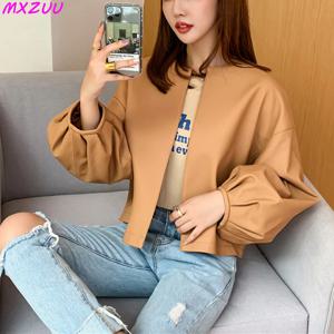여성용 퍼프 슬리브 정품 가죽 재킷, 100% 양가죽 칼라리스 가디건, 카사카, 루즈하고 작은 짧은 블라우스, 가을
