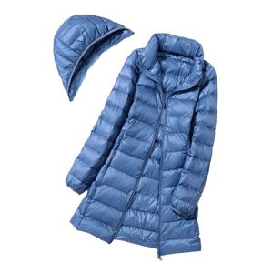 8XL 플러스 사이즈 두꺼운 롱 다운 재킷 여성 겨울 울트라 라이트 다운 재킷 여성 후드 다운 코트 여성 모자 분리형