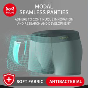 MiiOW 3Pcs 모달 남자 속옷 복서 남자 엉덩이 상승 항균 Cuecas 섹시한 남자 팬티 복서 반바지 팬티 Boxershorts