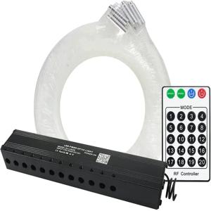 3W 블루투스 12LED 광섬유 조명 엔진 슈팅 스타 스카이 DIY 원격/APP 스마트 폰 제어 + 60pcs 1.0mm 엔드 글로우 케이블 키트