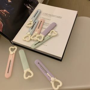 SKYSONIC Kawaii 미니 러브 하트 아트 유틸리티 나이프 익스프레스 박스 나이프 종이 커터 공예 포장 리필 블레이드 편지지 도구