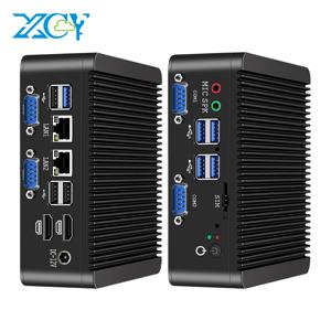 XCY 팬리스 미니 PC 셀러론 J4105 N4000 DDR4 M.2 SSD RS232/485 2x LAN GPIO mPCIE 4G LTE SIM 8x USB LVDS HDMI TPM 2.0 윈도우 11