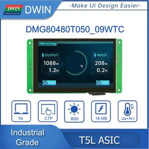 DWIN 5.0인치 800*480 HMI TFT LCD IPS 모듈 정전식 터치 스크린 TTL/RS232 UART2/UART4 DMG80480T050_09W(산업용 등급)