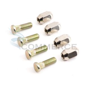 4 Pcs M10x1.25 육각 너트 10.9 ATV 용 스틸 스플라인 나사 키트 이동 카트 UTV 버기 쿼드 먼지 자전거 차량 모토 휠 허브 액세서리