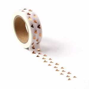 1PC. 10M 구리 호일 하트 Washi 테이프 일본어 마스킹 페이퍼 Kawaii 스크랩북 도구 사진 앨범 저널링 편지지