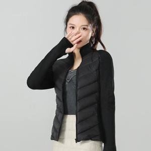 여성 승마용 다운 재킷 겨울 방풍 경량 보온 코트 (화이트 덕 다운 충전재)