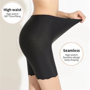 플러스 사이즈 임신 안전 반바지 여름 원활한 얼음 실크 안티 Chafing 스커트 출산 팬티 높은 허리 여성 속옷