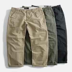 헤비웨이트 두꺼운 일본 레트로 순면 작업 바지 가을 겨울 남성용 루즈핏 캐주얼 아웃도어 스트레이트 레그 팬츠 큰 사이즈