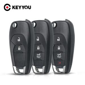 KEYYOU 2/3/4BNT Chevrolet Cruze Trax LS 배지 Spark Sonic Aveo Tracker Onix RS Trailblazer 용 원격 플립 자동차 키 쉘 케이스