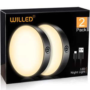 WILLED 충전식 디밍이 가능한 터치 라이트 Buit-in 1000mAh 배터리 휴대용 LED 야간 조명 캐비닛 옷장 주방 침실