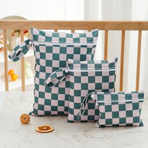 Elinfant 3PCS 재활용 직물 방수 습식 건조 가방 휴대용 기저귀 가방 위생 보관 가방