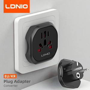 LDNIO 한국 EU 플러그 어댑터 2500W 여행용 어댑터 변환기 고품질 범용 소켓 AU 미국 영국 CN-EU KR 4.8mm 벽 소켓