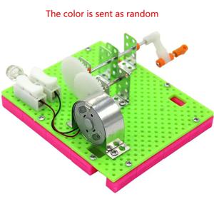 1Pcs 재미 있은 과학 물리적 실험 작은 발명 교육 장난감 DIY 핸드 크랭크 발전기 모델 어린이 학습 장난감