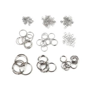 스테인레스 스틸 오픈 점프 링 파인딩, 원형 실버 색상, DIY 제작 키체인 목걸이 쥬얼리, 0.5mm-1.8mm, 4mm-16mm, 100 개