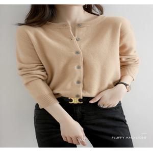 용수철 라운드넥 니트웨어 여성용 가디건, 단색 패션, 고급 Knitwear-ZD-021, 가을 신상