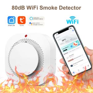 WiFi 화재 방지 연기 감지기 경보 감지기 Smart Life 앱 및 Tuya Smart 앱 제어는 Alexa 및 Google Assistant와 함께 작동합니다.