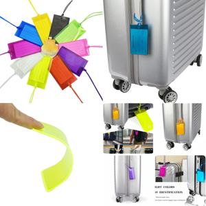 10PCS 부드러운 Pvc 여행 수하물 태그 비행기 컬러 실리콘 도매 가방 라벨 액세서리 가방 이름 에어 태그 카드 슬리브