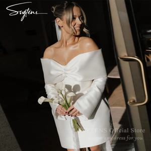 SSYTENS 섹시한 짧은 스타일의 시민 결혼식 드레스, 신부 맞춤 제작 미니 길이의 정장 스타일 웨딩드레스, 20207 신부용 드레스
